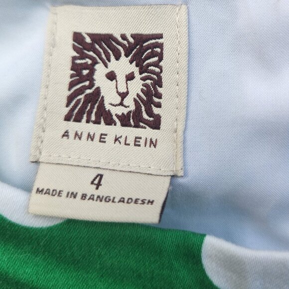 Quintessential ANNE KLEIN - 100 % cotton sz4 fully lined Summer Dress Green - Picture 5 of 6